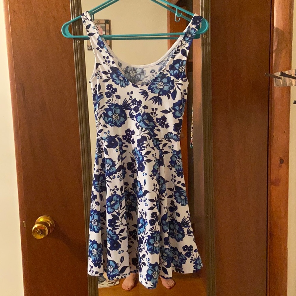 Blue floral H&M mini dress